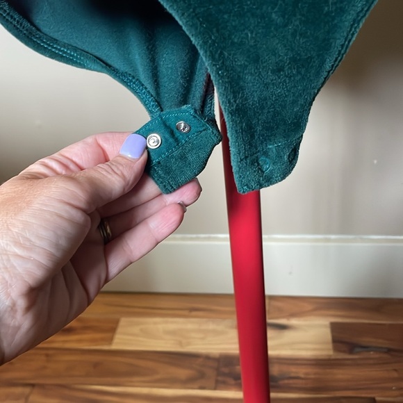 GAP velour green mock neck body suit Medium Petite - Picture 3 of 6